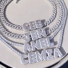 Load image into Gallery viewer, Custom Baguette Letter Iced out Name and Necklace