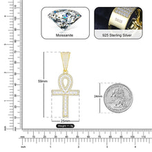 Load image into Gallery viewer, 925S Silver Moissanite VVS Diamond Ankh