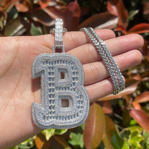 BIG Bubbled Iced Out Letter Pendent