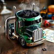 Load image into Gallery viewer, Handcrafted Truck Coffee Mug 11 Ounces Semi-trailer Shaped Unique Gift For Coffee And Truck Lovers Truck Driver Gifts