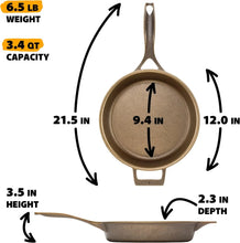 Load image into Gallery viewer, Stargazer 12-Inch Cast Iron Skillet | Made in USA, Seasoned, Even Heat Distribution, Lightweight, Easy to Clean, Smooth Nonstick