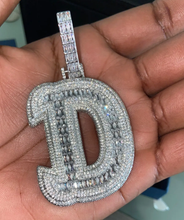 Load image into Gallery viewer, BIG Bubbled Iced Out Letter Pendent