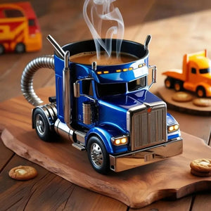 Handcrafted Truck Coffee Mug 11 Ounces Semi-trailer Shaped Unique Gift For Coffee And Truck Lovers Truck Driver Gifts