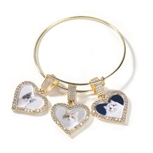 Load image into Gallery viewer, 3 Heart Photo Charm Bracelet