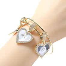 Load image into Gallery viewer, 3 Heart Photo Charm Bracelet
