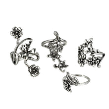 Load image into Gallery viewer, Vintage Flowers Vines Leaves Finger Rings Set Women Charm Jewelry Decoration