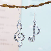 Load image into Gallery viewer, Women&#39;s Fashion Music Note Elegant Silver Color Jewelry Charm Hook Earring