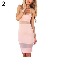 Load image into Gallery viewer, Women&#39;s Summer Sexy See Through Nightclub Sling Bodycon Knee Length Sheath Dress