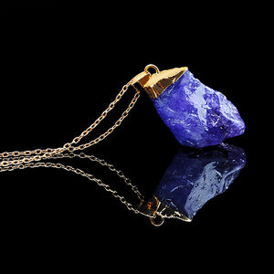 Women's Irregular Natural Stone Pendant Necklace Crystal Necklaces Jewelry Gift