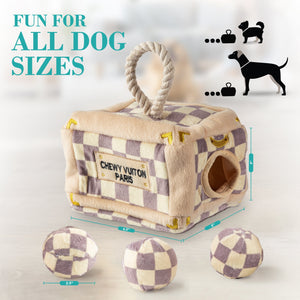 Haute Diggity Dog Chewy Vuiton Checker Collection – Soft Plush Desig