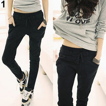 Load image into Gallery viewer, Women Sport Stretch Little Feet Harem Pant Slack Casual Trousers Lacing Jeans