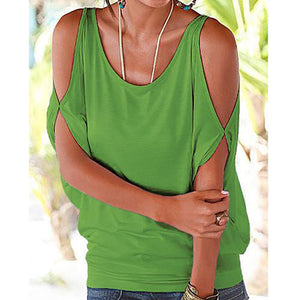 Summer Solid Color Women Short Sleeve Bat Loose Casual T Shirt Top Girl Blouse