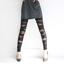 Load image into Gallery viewer, Women&#39;s Fashion Summer Sexy Ripped Tights Cut out Bandage Black Leggings