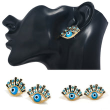 Load image into Gallery viewer, Woman Fashion Geometric Eyes Rhinestone Ear Stud Earrings Jewelry Accessories
