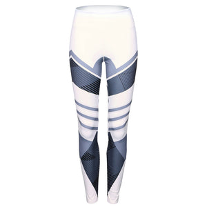 Women Fashion Geometric Print Pants Casual High Waist Fitness Sports Leggings
