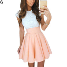Load image into Gallery viewer, Women&#39;s Summer Sexy Lace Splicing Sleeveless Flare Mini A-Line Party Dress