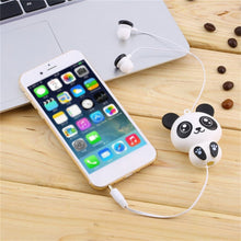 Load image into Gallery viewer, Wired Earphones Cartoon Panda Retractable Handsfree Headphone In-Ear Earbuds