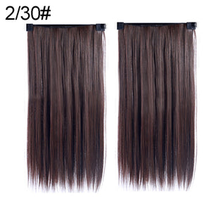 Women Fashion Full Head Clip-on Wig Hair Extensions Long Straight Hairpiece