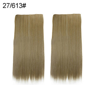 Women Fashion Full Head Clip-on Wig Hair Extensions Long Straight Hairpiece