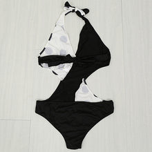 Load image into Gallery viewer, Women Summer Sexy Dot Print Cross Bikini One Pieces Swimsuit Slim Swimwear