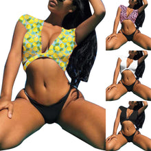 Load image into Gallery viewer, Summer Women Twisted Deep V Bikini Set Swimsuit Two-piece Swimwear Bathing Suit