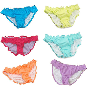 Women's Fashion Ruffle Swimwear Scrunch Thong Summer Bikini Bottom Underwear