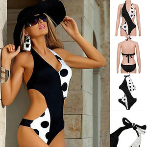 Women's Fashion Polka Dot Swimwear Summer Monokini Sexy One-piece Bikini