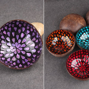 Stylish Natural Coconut Shell Candy Food Container Keys Storage Bowl Home Decor