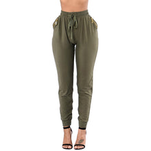 Load image into Gallery viewer, Women&#39;s Fashion Baggy Dance Sport Sweat Pants Zipper Pockets Drawstring Trousers