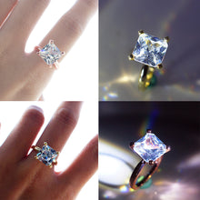 Load image into Gallery viewer, Womens Vintage Fake Crystal Jewelry Square Cut Engagement Wedding Bridal Ring