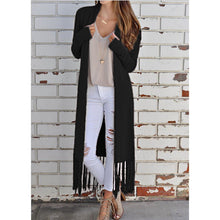 Load image into Gallery viewer, Long Trench Sweater, Solid Colored Collarless  Black / Red / Gray