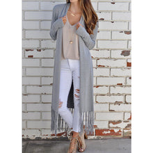 Load image into Gallery viewer, Long Trench Sweater, Solid Colored Collarless  Black / Red / Gray