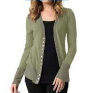 Women's Daily Regular Trench Coat, Solid Colored V Neck Long Sleeve Polyester Green / Black / Army Green