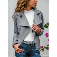 Load image into Gallery viewer, Sweater Jacket, Solid Colored Shirt Collar Long Sleeve  Green / Dark Gray / Light gray