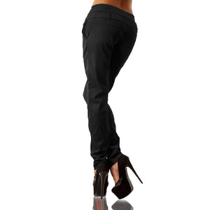 Women's Street chic Plus Size Slim Pants - Solid Colored High Waist Blue Black Khaki XXXL XXXXL XXXXXL