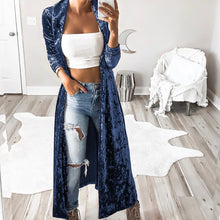 Load image into Gallery viewer, Women&#39;s Long Trench Sweater, Solid Colored V Neck Long Sleeve Polyester Blue / Brown / Blushing Pink / Slim