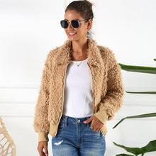 Load image into Gallery viewer, Sweater Life Faux Fur Coat, Solid Colored Turndown Long Sleeve Faux Fur Wine / Blushing Pink / Khaki
