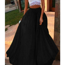 Load image into Gallery viewer, Vacation Vibes!  Maxi Swing Skirts - Solid Colored Chiffon Black Wine Yellow S M L