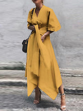 Load image into Gallery viewer, Women&#39;s Sheath Dress - Solid Colored Navy Blue Gray Yellow XXXL XXXXL XXXXXL