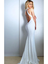 Load image into Gallery viewer, Women&#39;s Elegant Maxi Slim Trumpet / Mermaid Dress - Solid Colored White M L XL