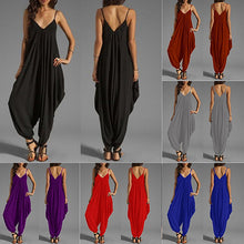 Load image into Gallery viewer, Women&#39;s Sexy Spaghetti Strap V-Neck Sleeveless Overall Long Jumpsuit Romper