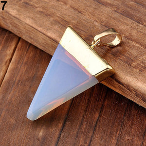 Crystal Quartz Triangle Healing Point Reiki Chakra Stone Pendants for Necklace