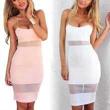 Load image into Gallery viewer, Women&#39;s Summer Sexy See Through Nightclub Sling Bodycon Knee Length Sheath Dress