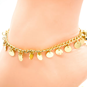 Women Fashion Boho Bell Round Charms Anklets Ankle Bracelet Chain Foot Jewelry