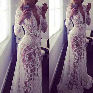 Women Sexy Evening Party Ball Lace Gown Formal Bridesmaid Long Maxi Dress