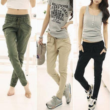 Load image into Gallery viewer, Women Sport Stretch Little Feet Harem Pant Slack Casual Trousers Lacing Jeans