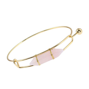 Customize This Natural Stone Alloy Bangle Women Cuff Bracelet