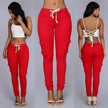 Load image into Gallery viewer, Women&#39;s Fashion Multi Pockets Sport Casual Long Pants Waist Drawstring Trousers