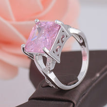 Load image into Gallery viewer, Women&#39;s Pink Cubic Zirconia Statement Ring 925 Sterling Silver Band Gift