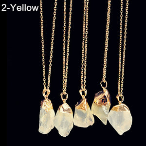 Women's Irregular Natural Stone Pendant Necklace Crystal Necklaces Jewelry Gift